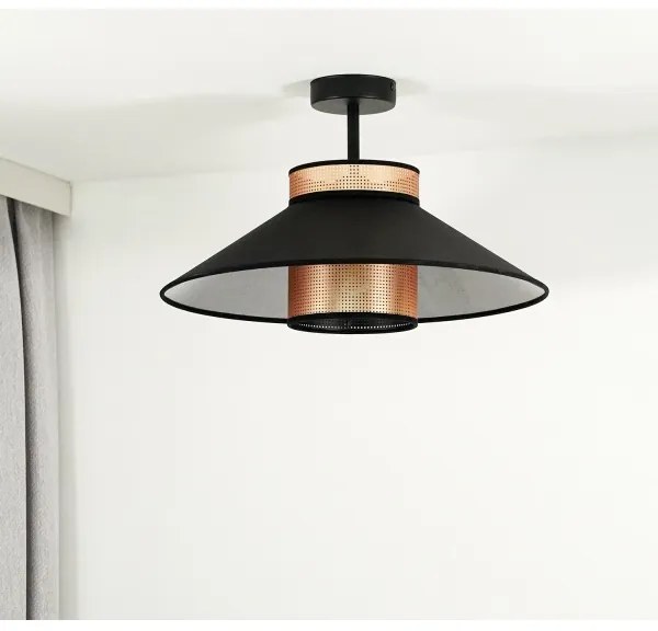 Duolla - Lampadario a plafone RIO SHINY 1xE27/15W/230V diametro 45 cm nero/rame