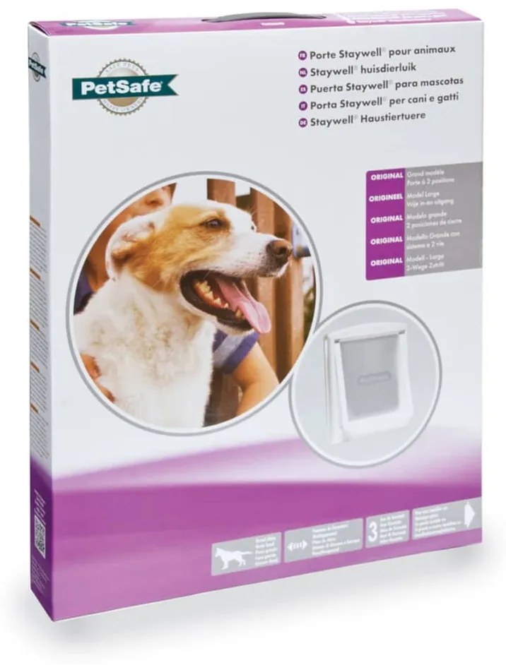 Petsafe porta per animali a 2 direzioni 760 grande 35,6x30,5 cm bianca