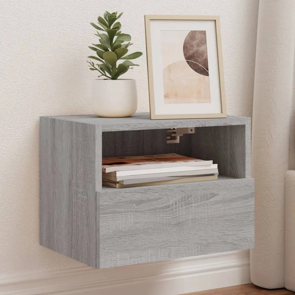Mobile tv parete grigio sonoma 40x30x30 cm in legno multistrato