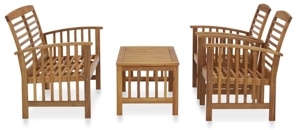 Set divani da giardino 4 pz in legno massello di acacia