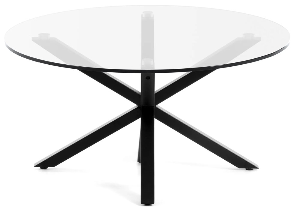 Kave Home - Tavolino da caffè Argo Ø 82 cm vetro nero