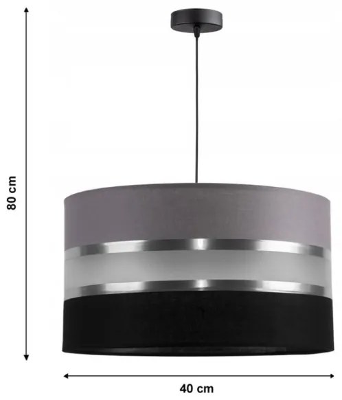 Lampadario a sospensione con filo CORAL 1xE27/60W/230V nero-grigio