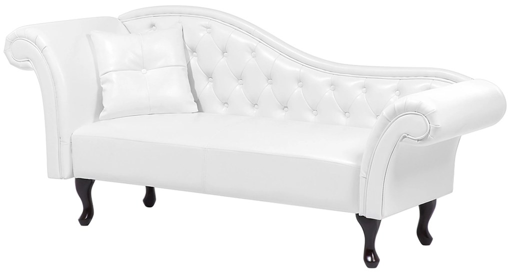 Chaise longue vintage sinistra in pelle sintetica bianca LATTES Beliani