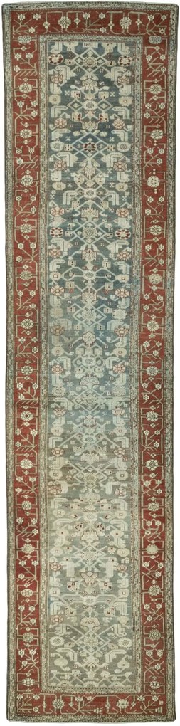 Hamedan Tappeto 480 x 120 Nero (Iran) Annodato A Mano