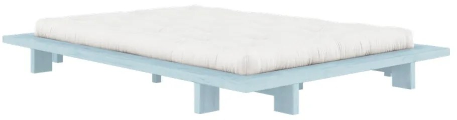 Letto matrimoniale azzurro in legno di pino con griglia 140x200 cm Japan - Karup Design