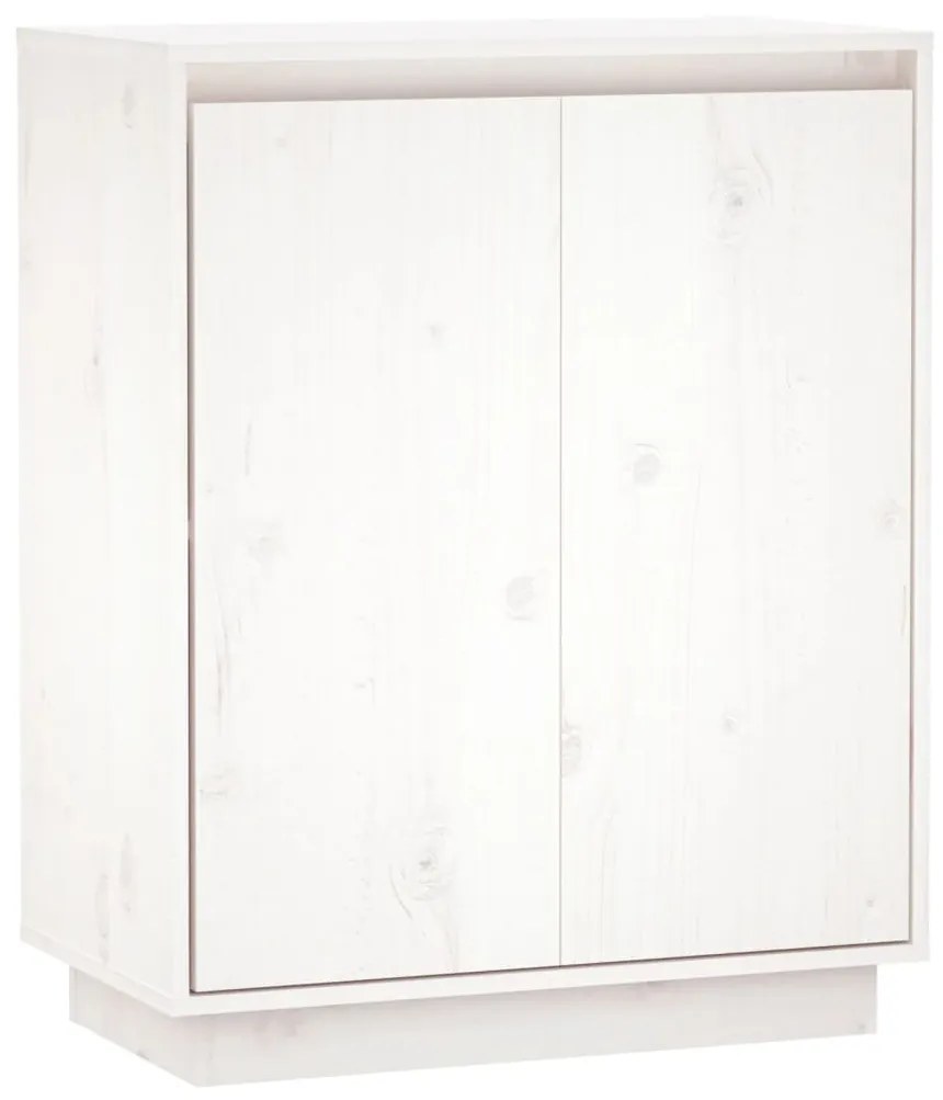 Credenza bianca 60x34x75 cm in legno massello di pino