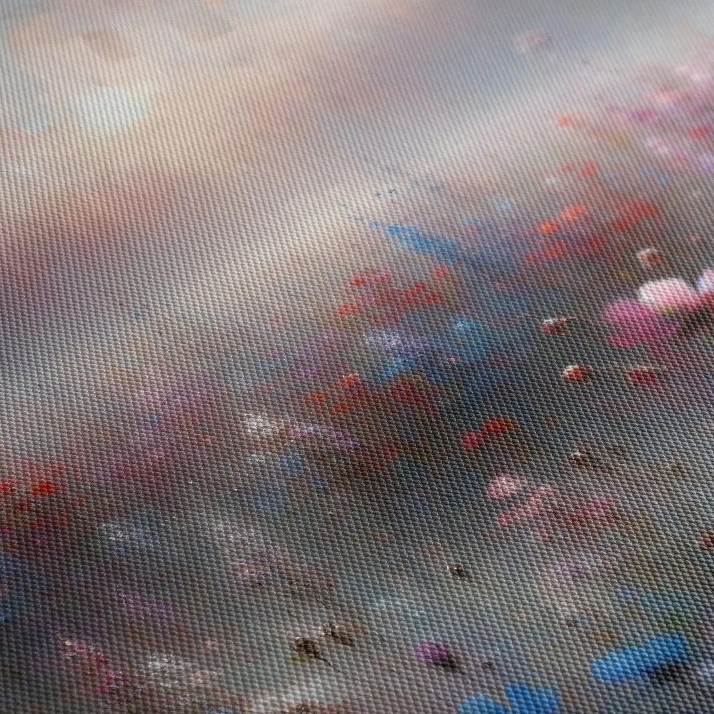 Quadro su tela – Prato nebbioso con fiori