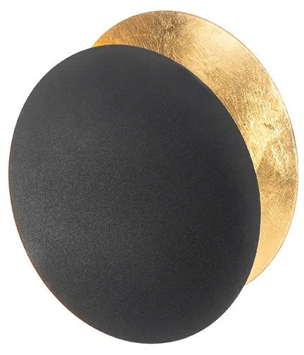 Applique da parete moderna nera con oro - Sunrise