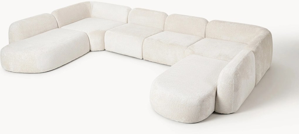 Divano componibile XL in teddy bouclé Wolke