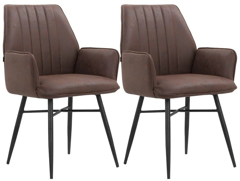 Set di sedie da pranzo marrone in imbottito 2 pz Anzo – Støraa