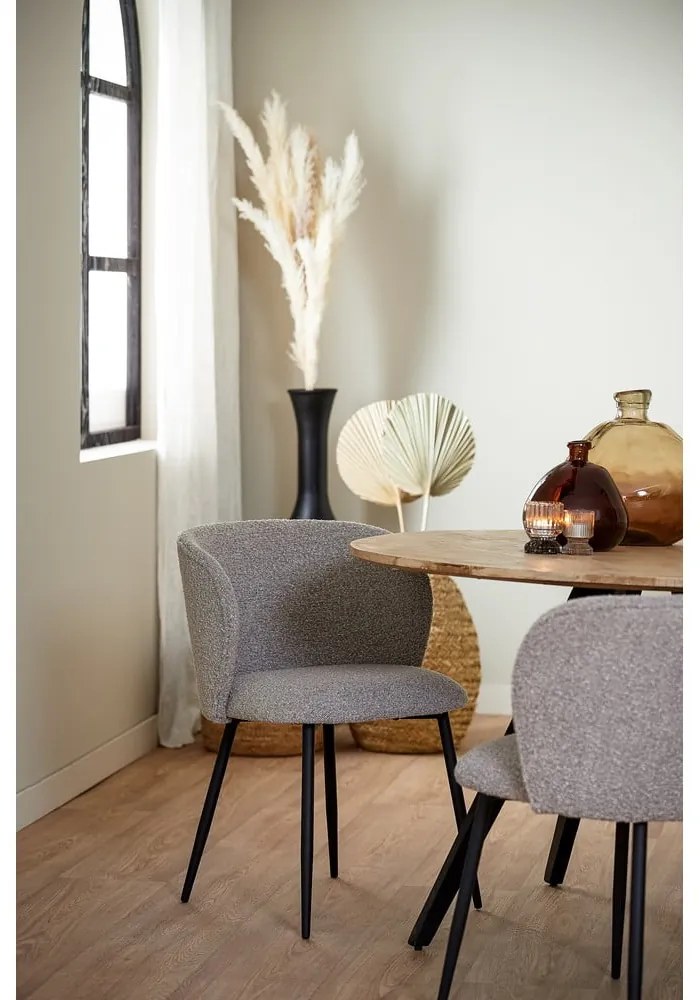 Sedia da pranzo grigia in imbottito Elyna – Light &amp; Living