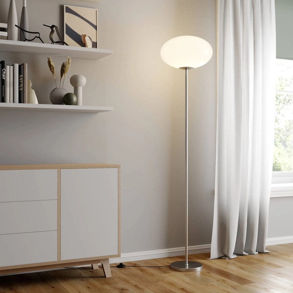 Lampada da terra Sonika Lindby, Alluminio / Grigio / Zincato, Soggiorno / Sala da pranzo, Metallo, Lampada da terra