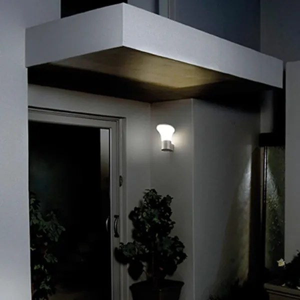 Applique lanterna da esterno ARES in alluminio 17x20 cm verniciato SILVER