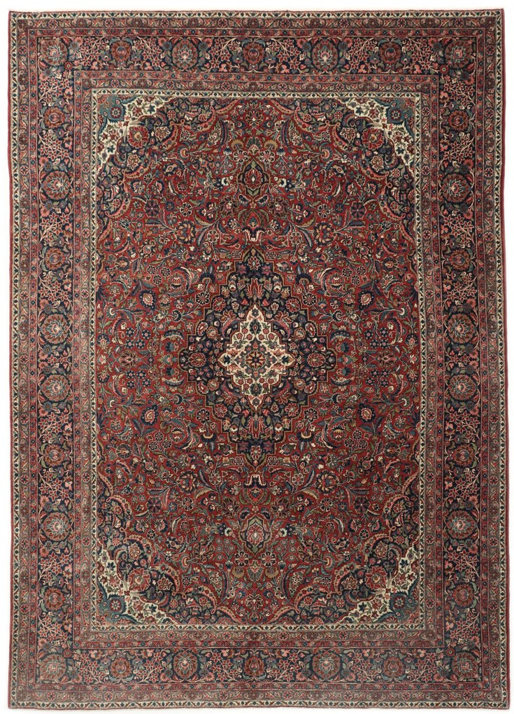 Kashan Tappeto 370 x 270 (Iran) Annodato A Mano