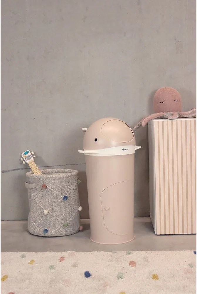 Cestino in plastica beige per pannolini 25 l Whale - Kindsgut