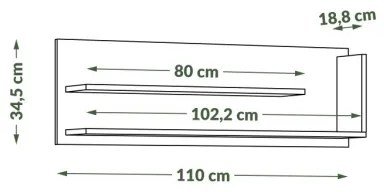 Mensola FRED antracite/quercia artisan