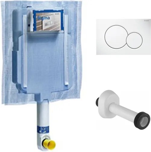 Cassetta risciacquo da incasso Sigma 8 Geberit + placca sigma 01 bianca