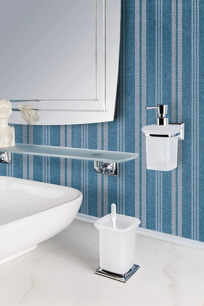 Colombo Portofino B3216 Mensola bagno 60 cm in Vetro Acidato Naturale cromo