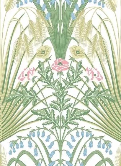 Cole & Son Carta da parati Bluebell - Green and Cream