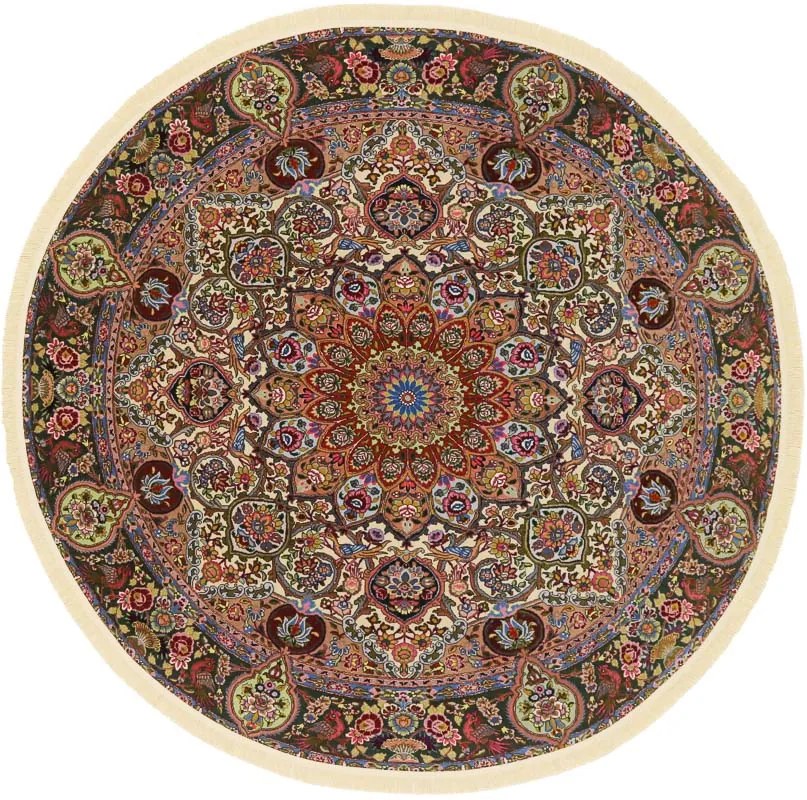 Ghom Tappeto 180 x 180 (Iran) Annodato A Mano