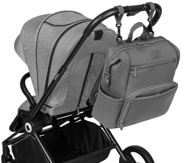 Lionelo - Borsa fasciatoio per passeggino CUBE Grey Stone