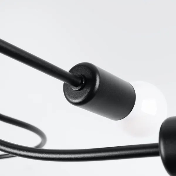 Sollux SL.1455 - Lampadario a sospensione con supporto rigido LEVAR 4xE27/15W/230V nero