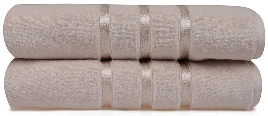 Set di asciugamani tipo terry giallo chiaro in cotone 2 pz 70x140 cm Dolce – Foutastic