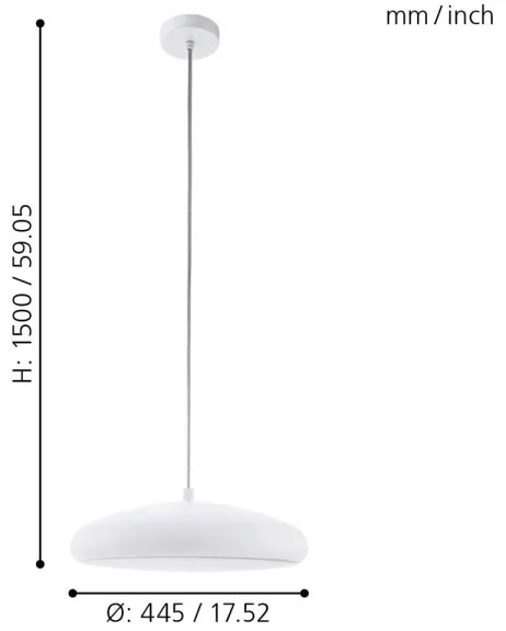Eglo 33765-LED RGBW Lampadario dimmerabile a sospensione con filo RIODEVA-C LED/27W/230V 2700-6500K
