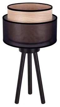 Duolla - Lampada da tavolo WOOD BOHO 1xE27/15W/230V diametro 25 cm nero/beige