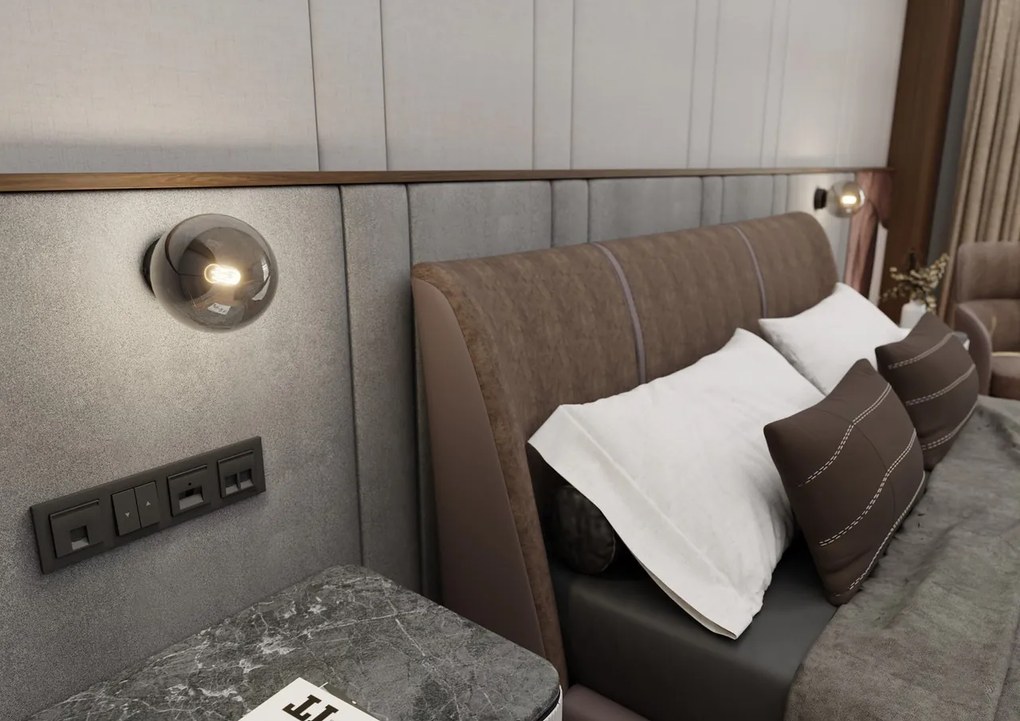 Lampada da Parete ROSSI K1 BL E14 GrafiteTrasparente Miele