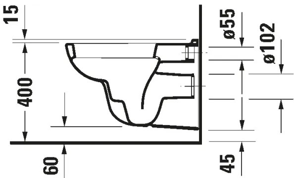 Duravit 25350900002 - Vaso sospeso D-CODE ceramica/bianco lucido