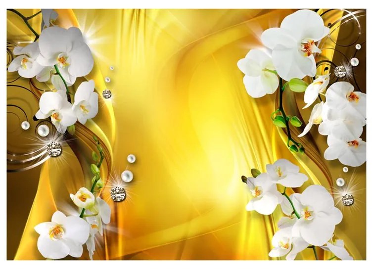 Fotomurale  Orchid in Gold  Colore Marrone, Dimensioni e Misure 150x105