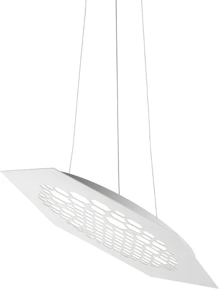 Lampada a sospensione esagonale LED 46W 3000K metallo bianco opaco ALVEARE 68 cm