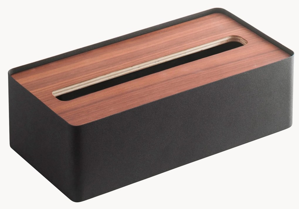 Porta fazzoletti con coperchio in legno Rin
