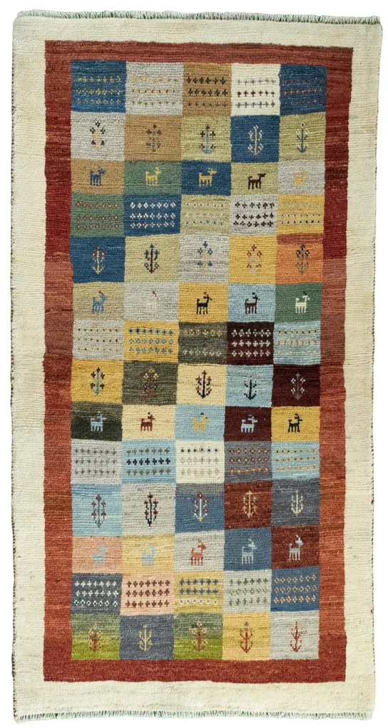 Gabbeh Tappeto 100x190 Beige (Iran) Annodato A Mano