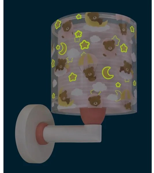 Dalber 41579S - Lampada da parete per bambini BABY TEDDY 1xE27/15W/230V rosa