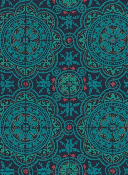 Tapete Piccadilly von Cole & Son - Petrol on Ink
