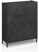 Credenza 90x110x35 cm nero opaco Eddy Tomasucci