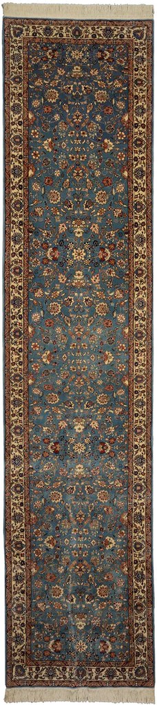 Isfahan Tappeto 100x460 Verde (Cina) Annodato A Mano