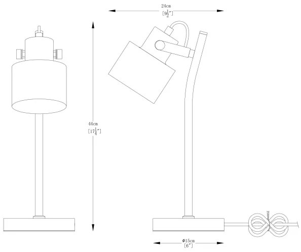 Zuma Line A2038-SWH - Lampada da tavolo DRACO 1xE27/40W/230V bianco