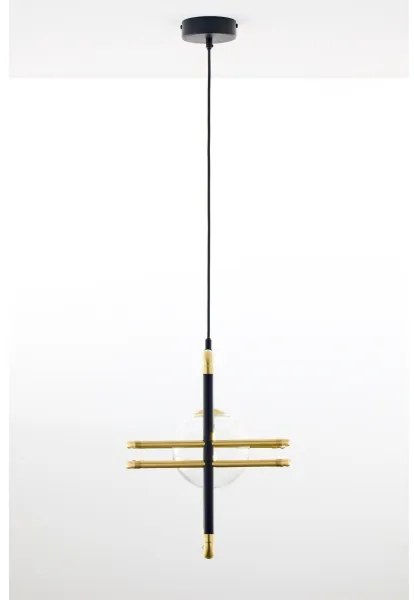Jupiter 2028 - Lampadario a sospensione con filo FIORI 1xG9/10W/230V nero/oro/limpido