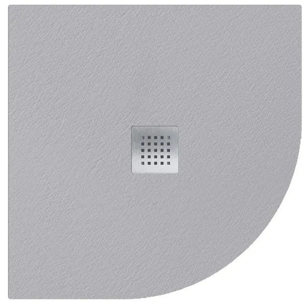 Piatto doccia SANYCCES in resina Strato grigio L 90 x L 90 x H 2.4 cm opaco effetto pietra