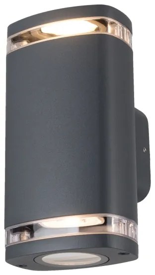 Kanlux 38887 - Applique da esterno ZEVI 2xGU10/10W/230V IP54 antracite