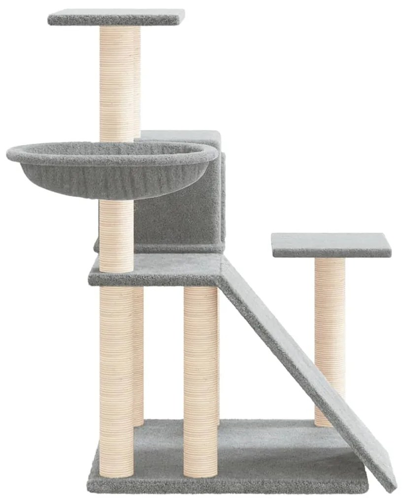 Albero per gatti con tiragraffi in sisal grigio chiaro 82 cm