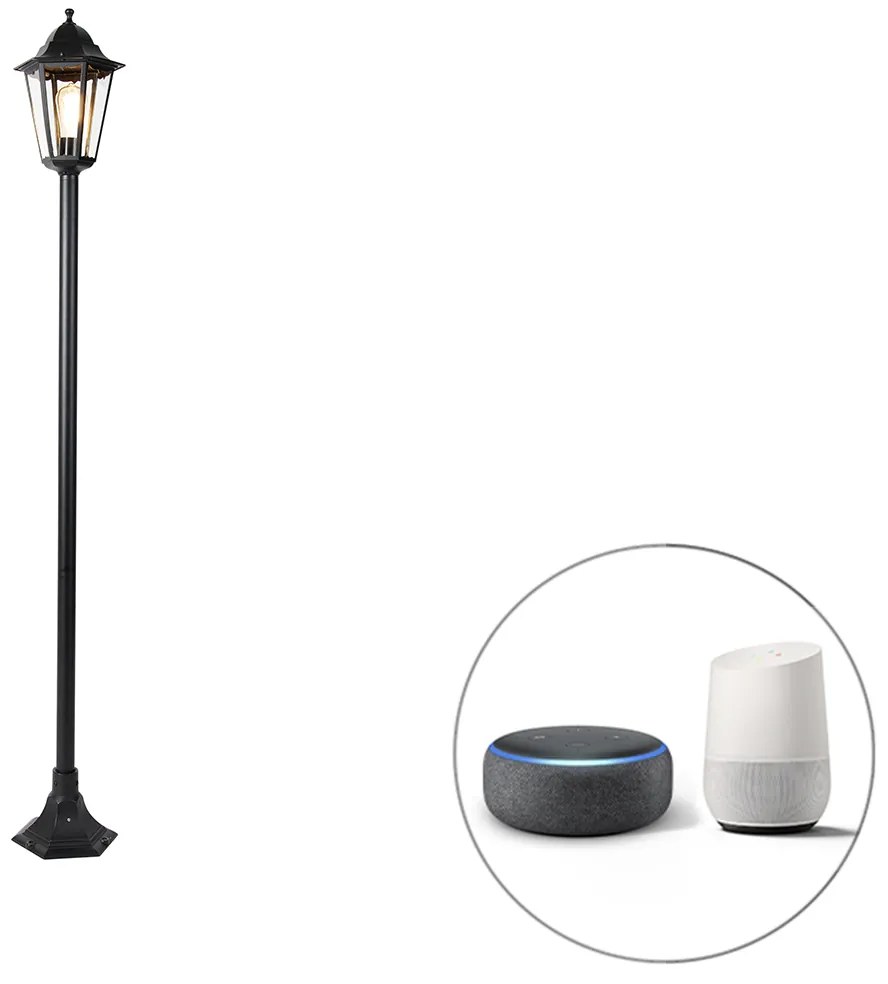 Lampada da esterno a stelo intelligente nera 170 cm con WiFi ST64 - New Orleans