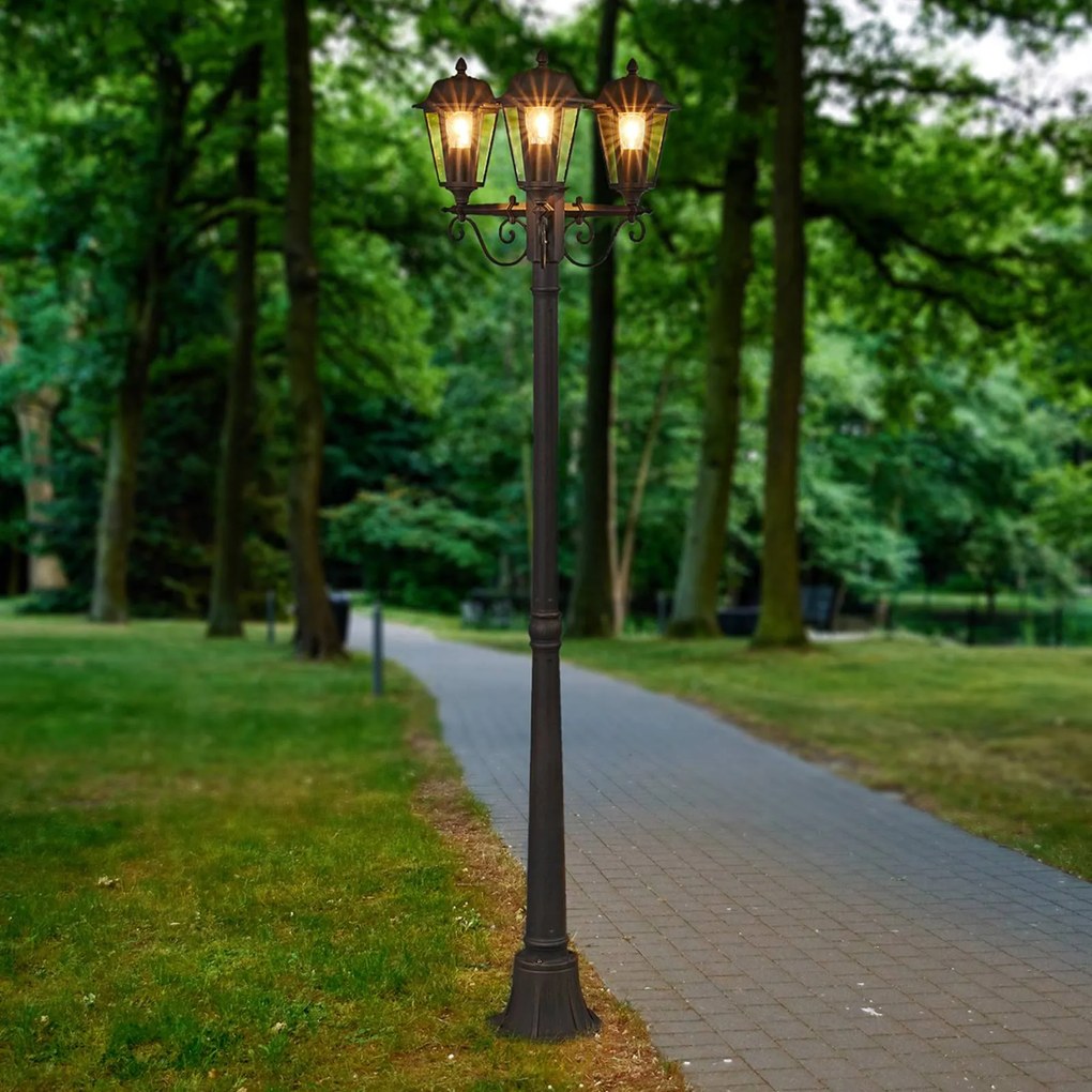 Lampada da esterno Lindby Lamina, 172 cm, a 3 luci, metallo, E27