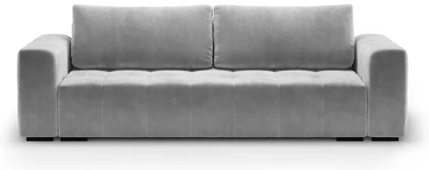 Divano letto in velluto grigio chiaro Luca - Milo Casa