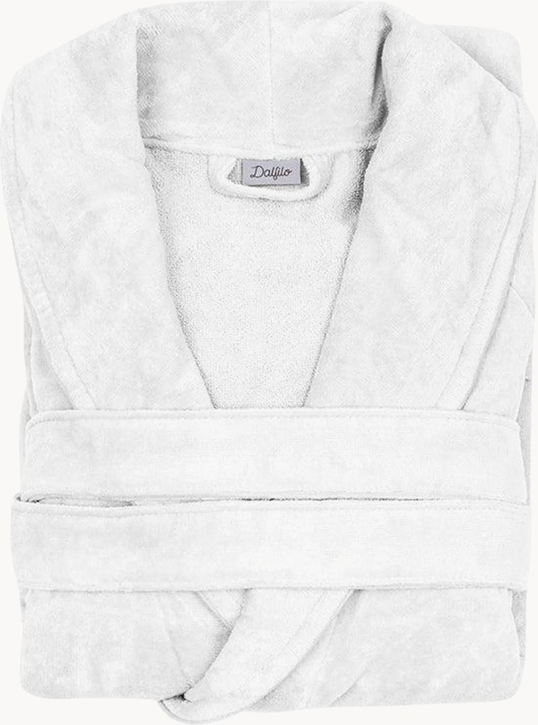 Accappatoio unisex in cotone con collo a scialle White
