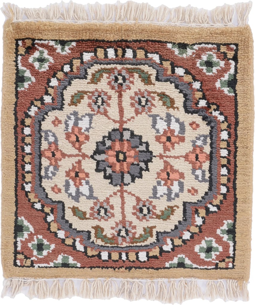 Agra Tappeto orientale 30 x 30 (Indian) Annodato A Mano