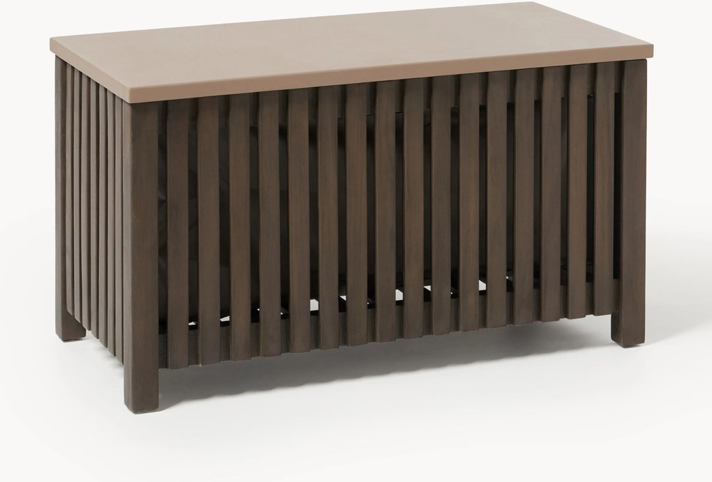 Cassapanca da giardino in legno di acacia con rivestimento Arkin, larg. 80 cm